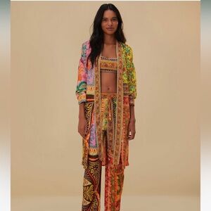 NWT size L Farm Rio mixed scarves multicolor chemise